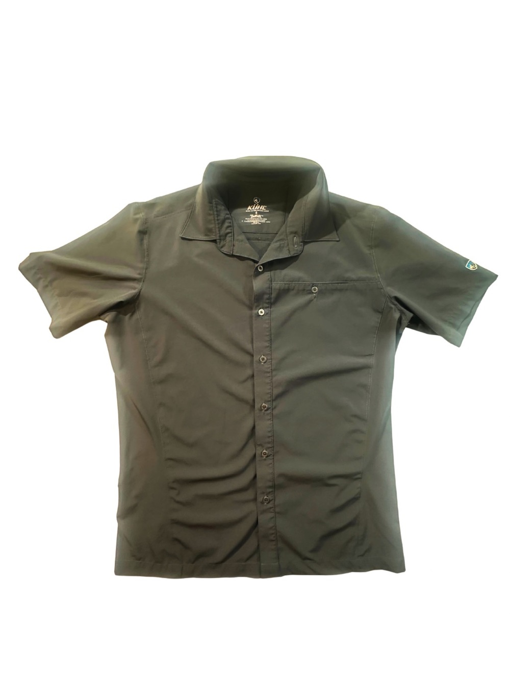 KÜHL Tufflex Men’s Short Sleeve Button Up Shirt Gray Small